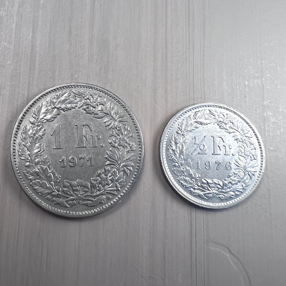 Vintage Swiss Franc Coins